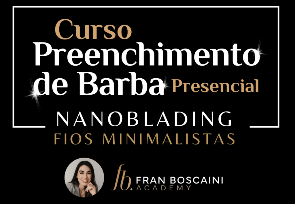 curso presencial logo fran boscaini preenchimento de barba imediato nanoblading